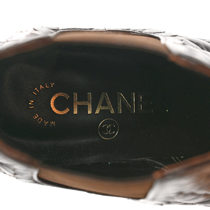 Chanel Lambskin Quilted Cap Toe CC Ankle Boots 36 Dark Brown 7 of 8