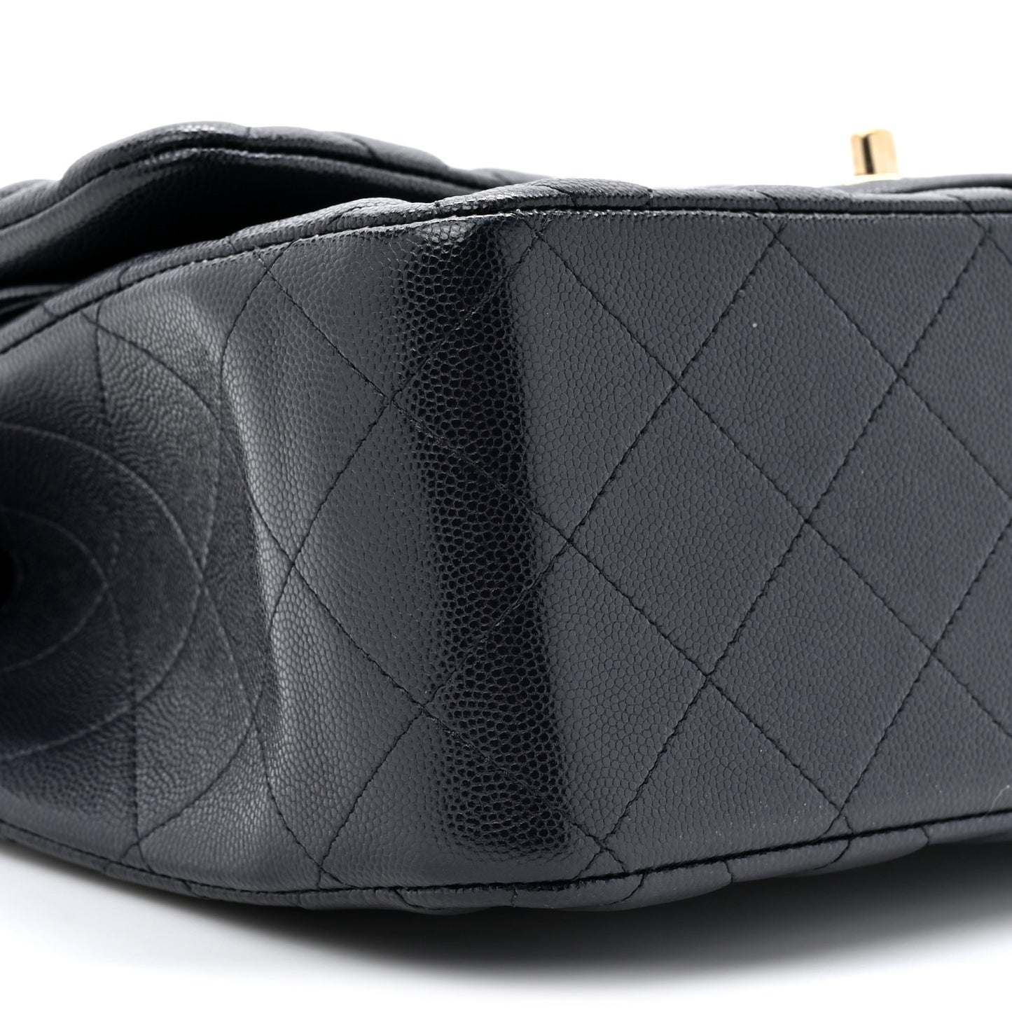 Caviar Quilted Jumbo Double Flap Navy