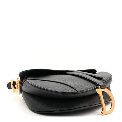 Christian Dior Grained Calfskin Saddle Bag With Strap Black 4 of 10