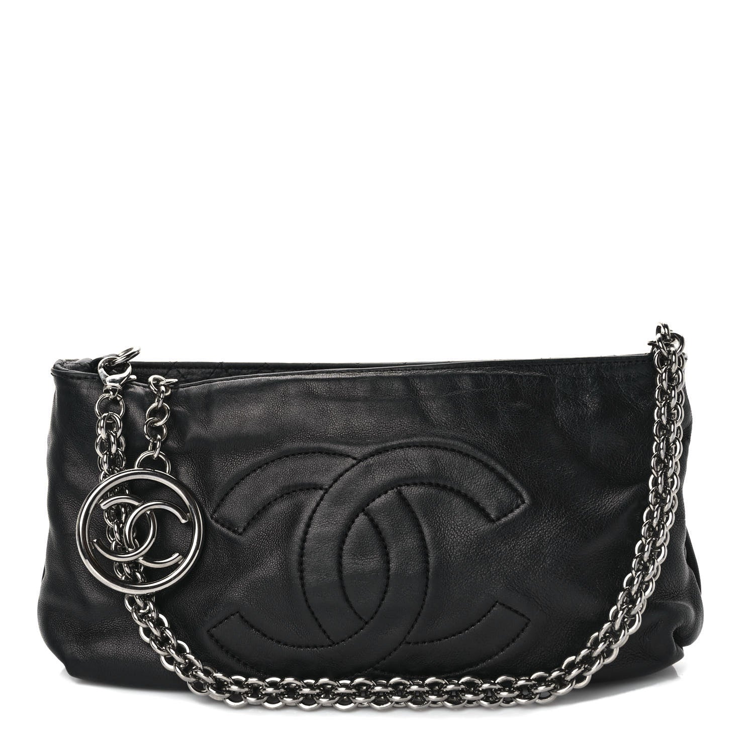 Chanel Lambskin Soft Chain Pochette Black 1 of 12