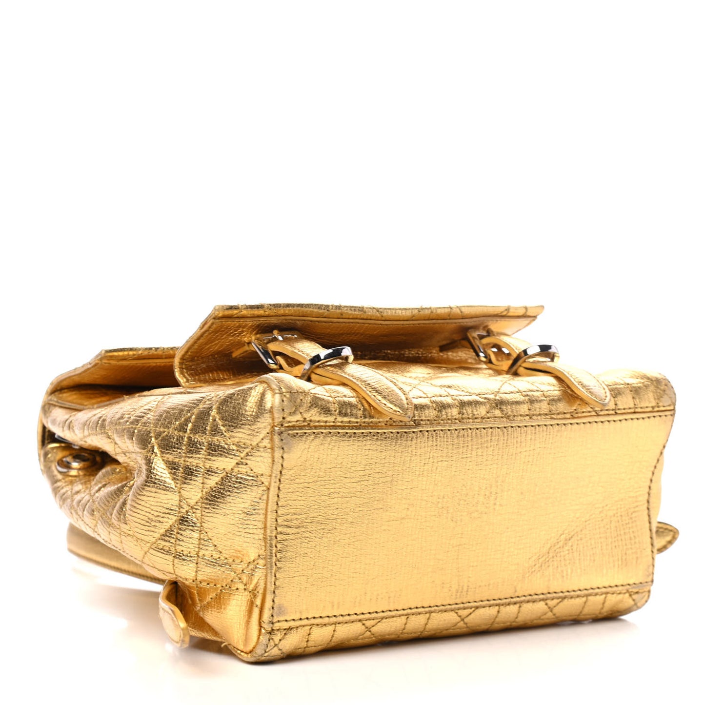 Metallic Grained Calfskin Small Stardust Backpack Gold