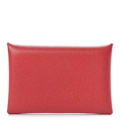 Hermes Epsom Calvi Card Case Rouge Casaque 1 of 13