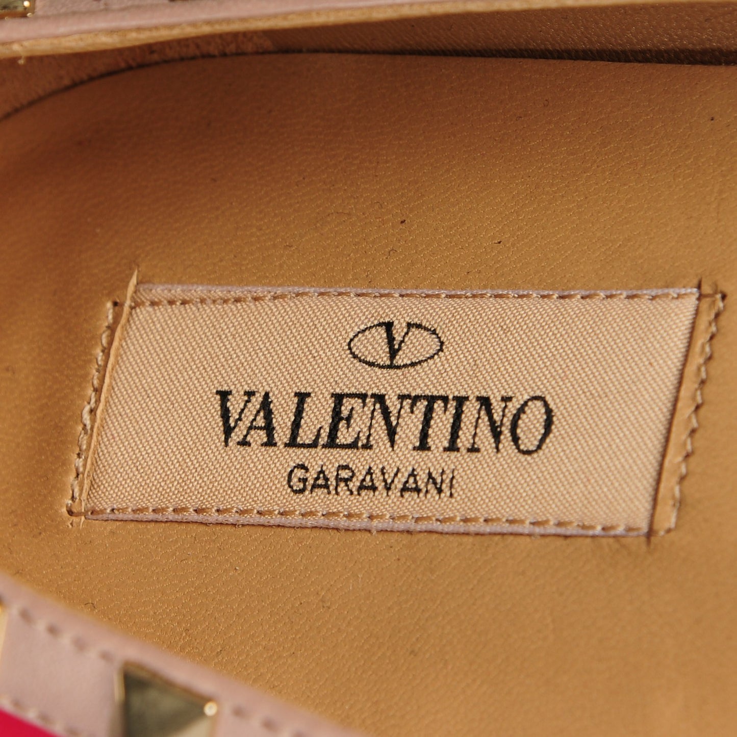 Calfskin Nappa Rockstud Ballerina Flats 38.5 Cyclamin Poudre