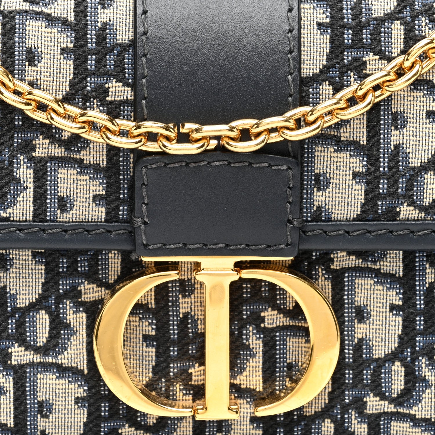 Christian Dior Oblique 30 Montaigne East West Chain Flap Bag Blue 7 of 9