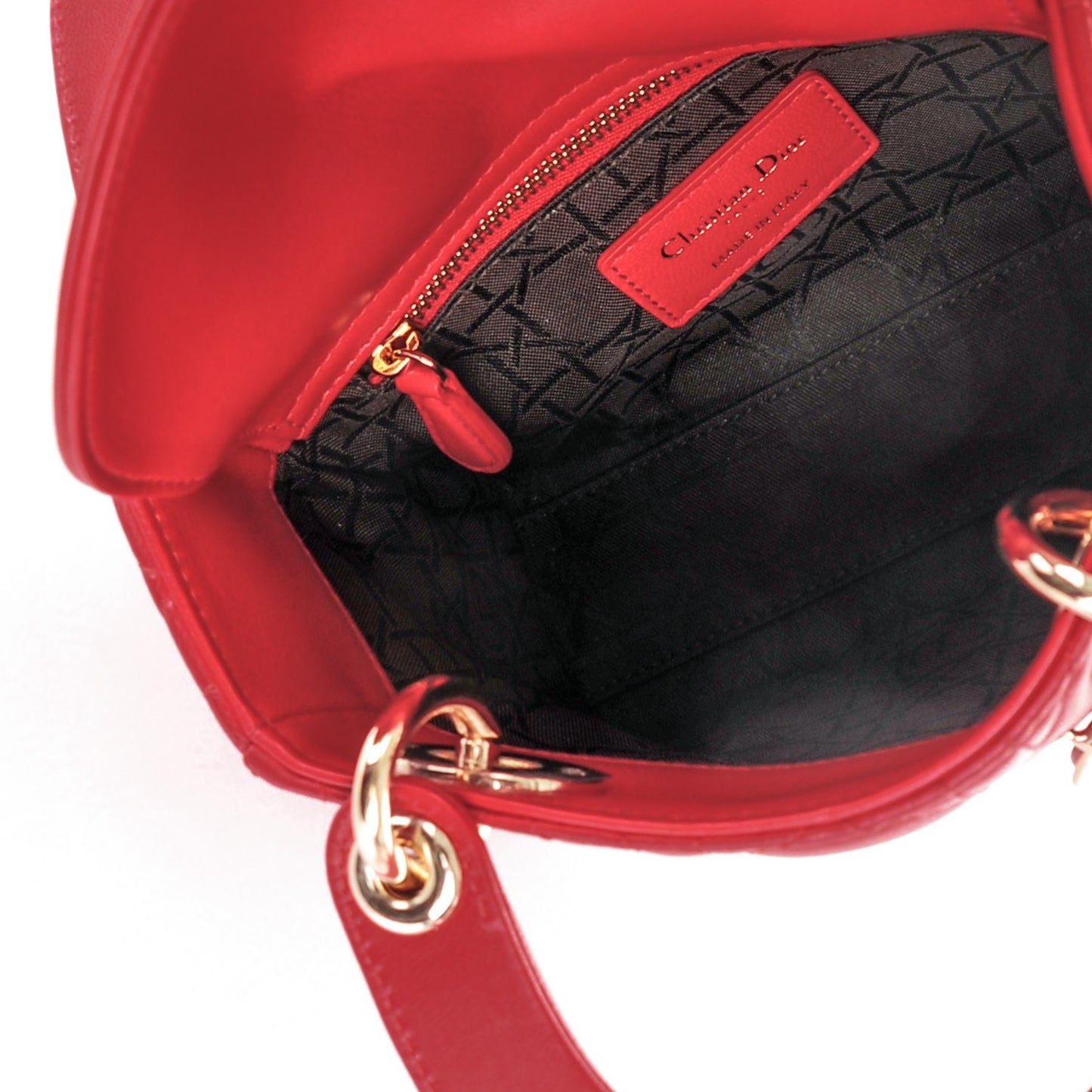 Lambskin Cannage Mini Lady Dior Red