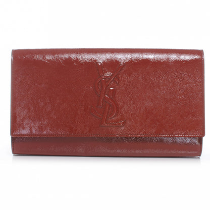Saint Laurent Patent Belle de Jour Large Clutch Burnt Orange 1 of 7