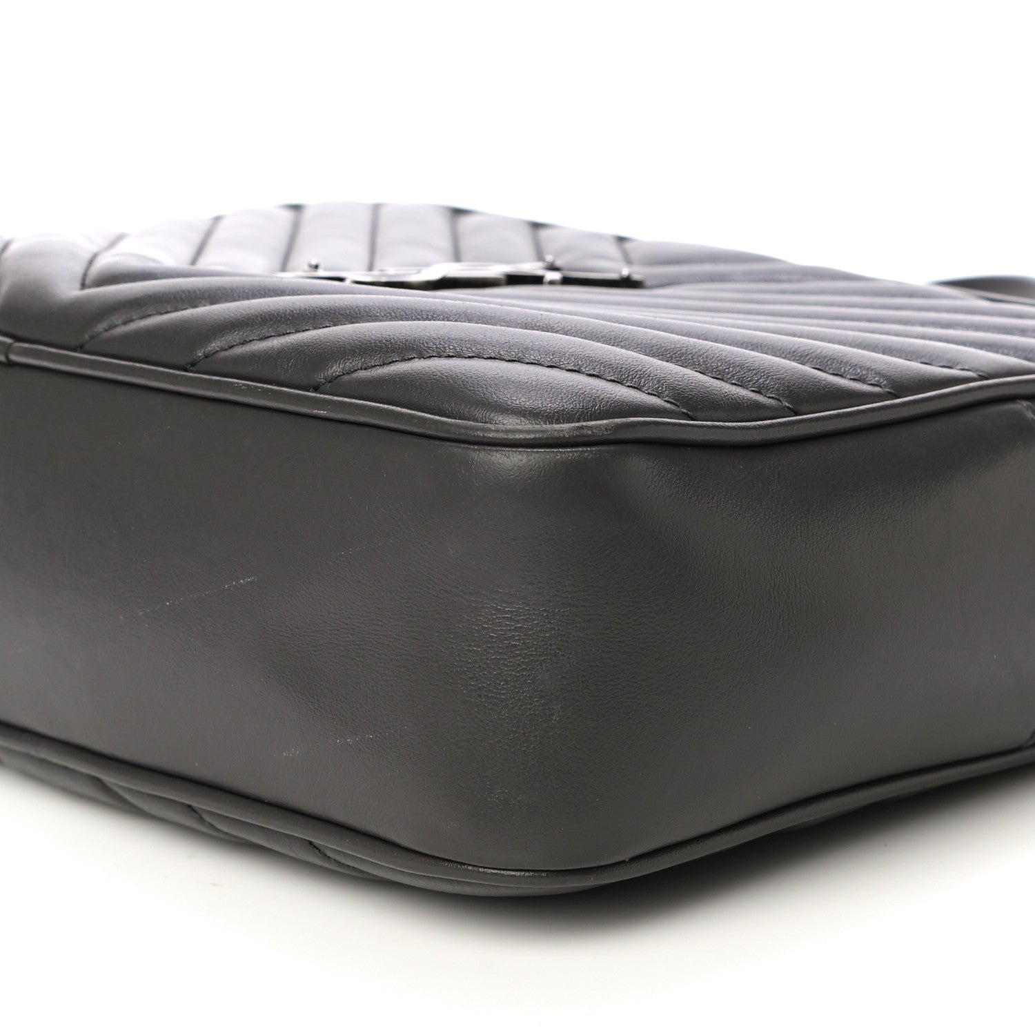 Saint Laurent Calfskin Matelasse Monogram Lou Camera Bag Sea Pebble 10 of 18