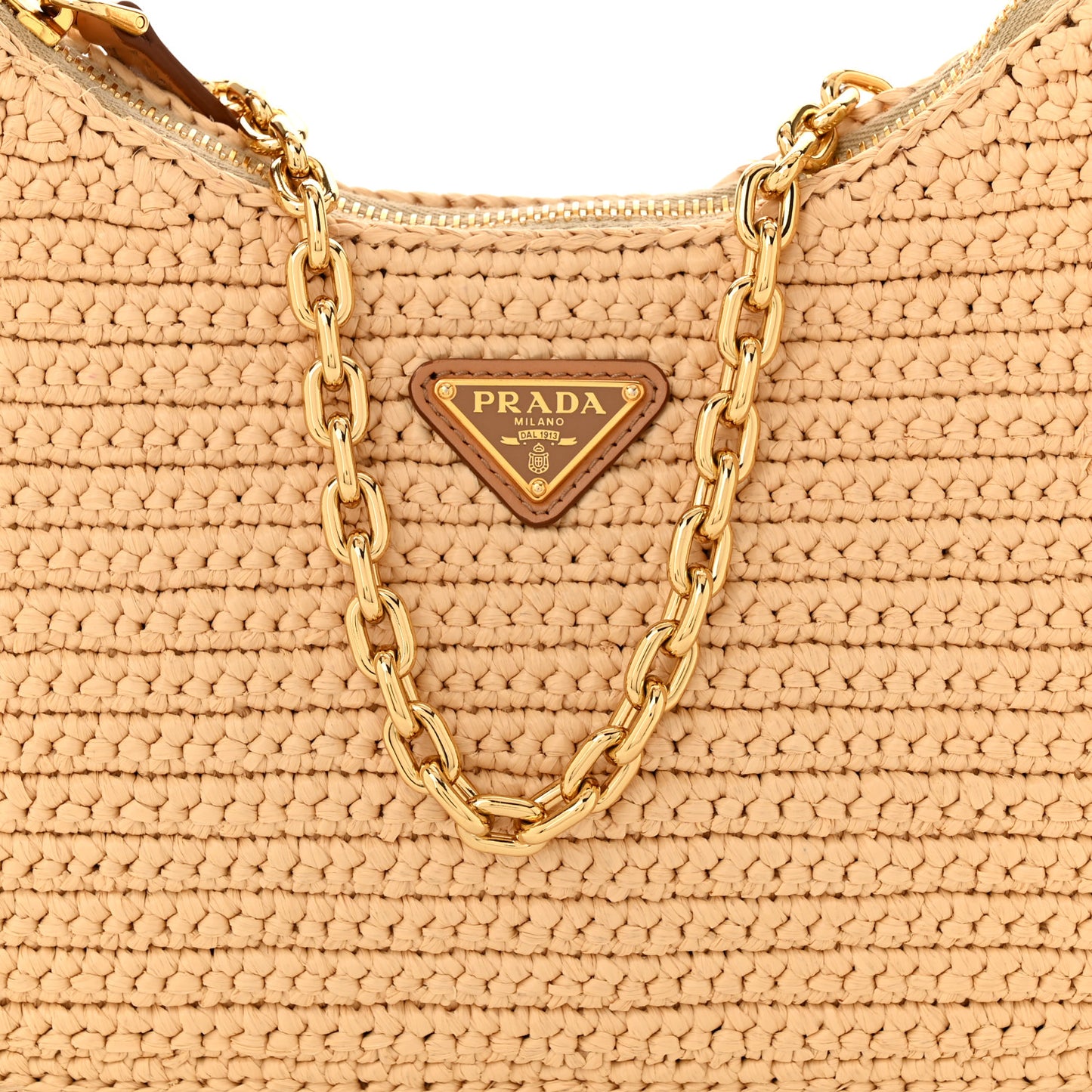 Yarn Raffia Effect Crochet Re-Edition 2005 Shoulder Bag Naturale