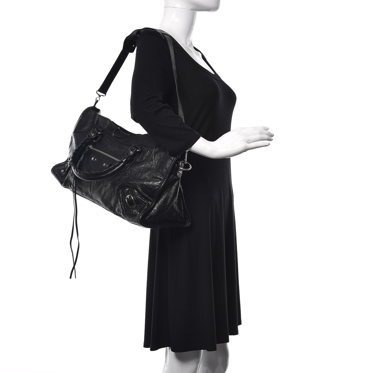 Balenciaga Agneau Classic Silver Hardware Part Time Black 3 of 10