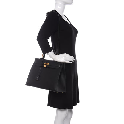 Hermes Epsom Kelly Sellier 35 Black 2 of 10