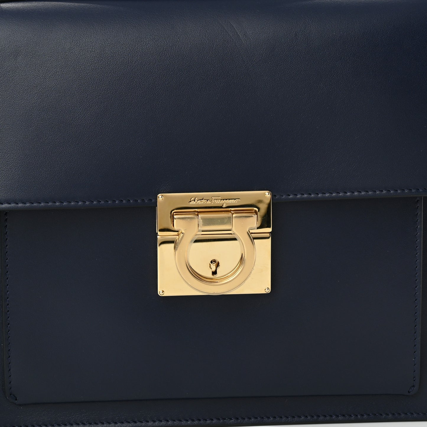 Calfskin Marisol Top Handle Shoulder Bag Navy