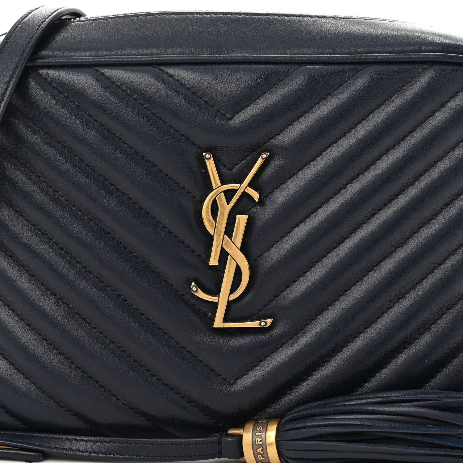 Saint Laurent Calfskin Matelasse Monogram Lou Camera Bag Deep Marine 8 of 12