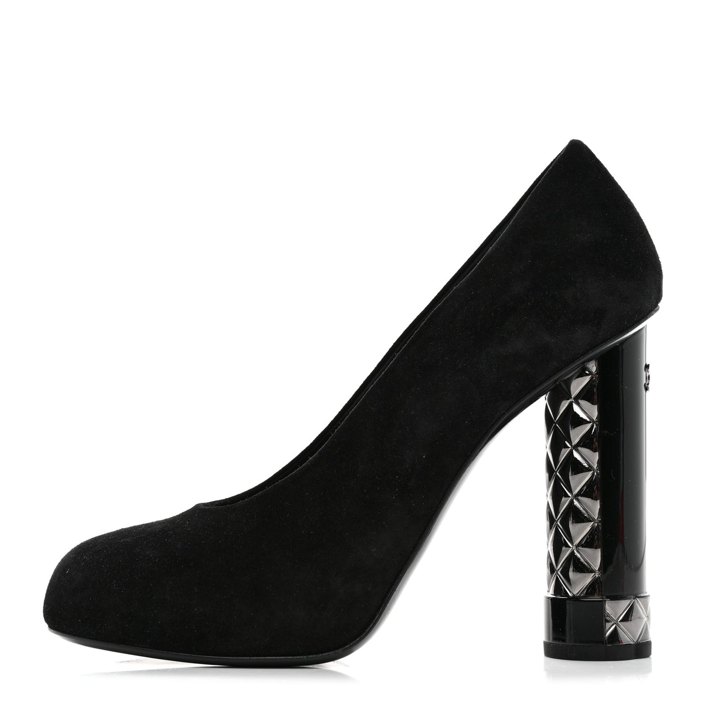 Suede Calfskin CC Pumps 39 Black