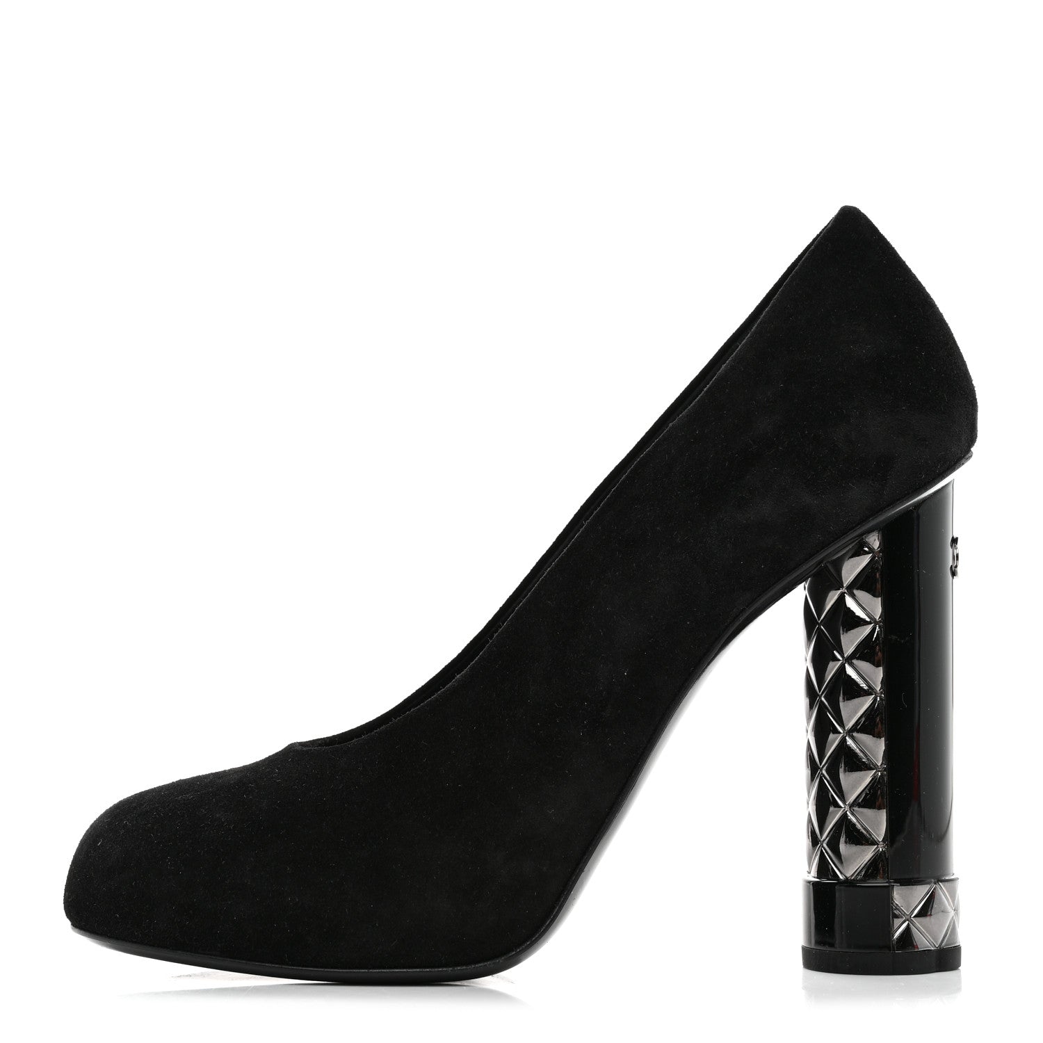 Chanel Suede Calfskin CC Pumps 39 Black 1 of 8