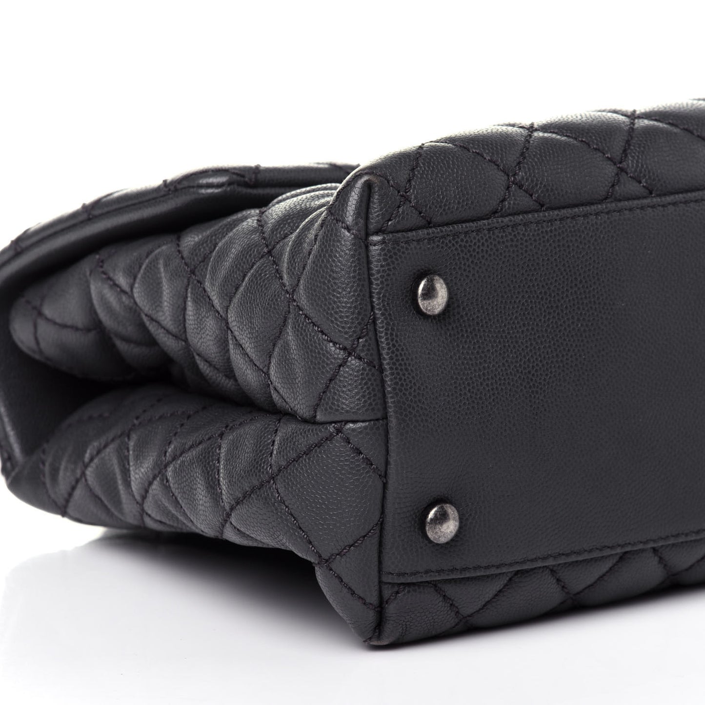 Caviar Lizard Quilted Medium Coco Handle Flap Grey