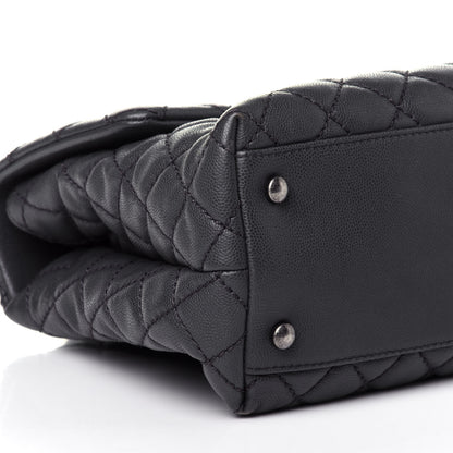 Chanel Caviar Lizard Quilted Medium Coco Handle Flap Grey 7 of 12