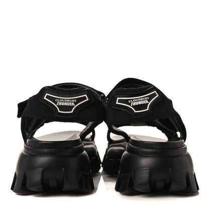 Prada Rubber Nylon Velcro Womens Cloudbust Thunder 50mm Sandals 38.5 Black 5 of 9