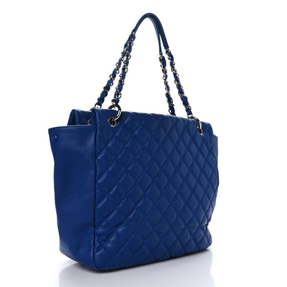 Chanel Caviar Quilted Easy Zip Flap Tote Blue 3 of 11