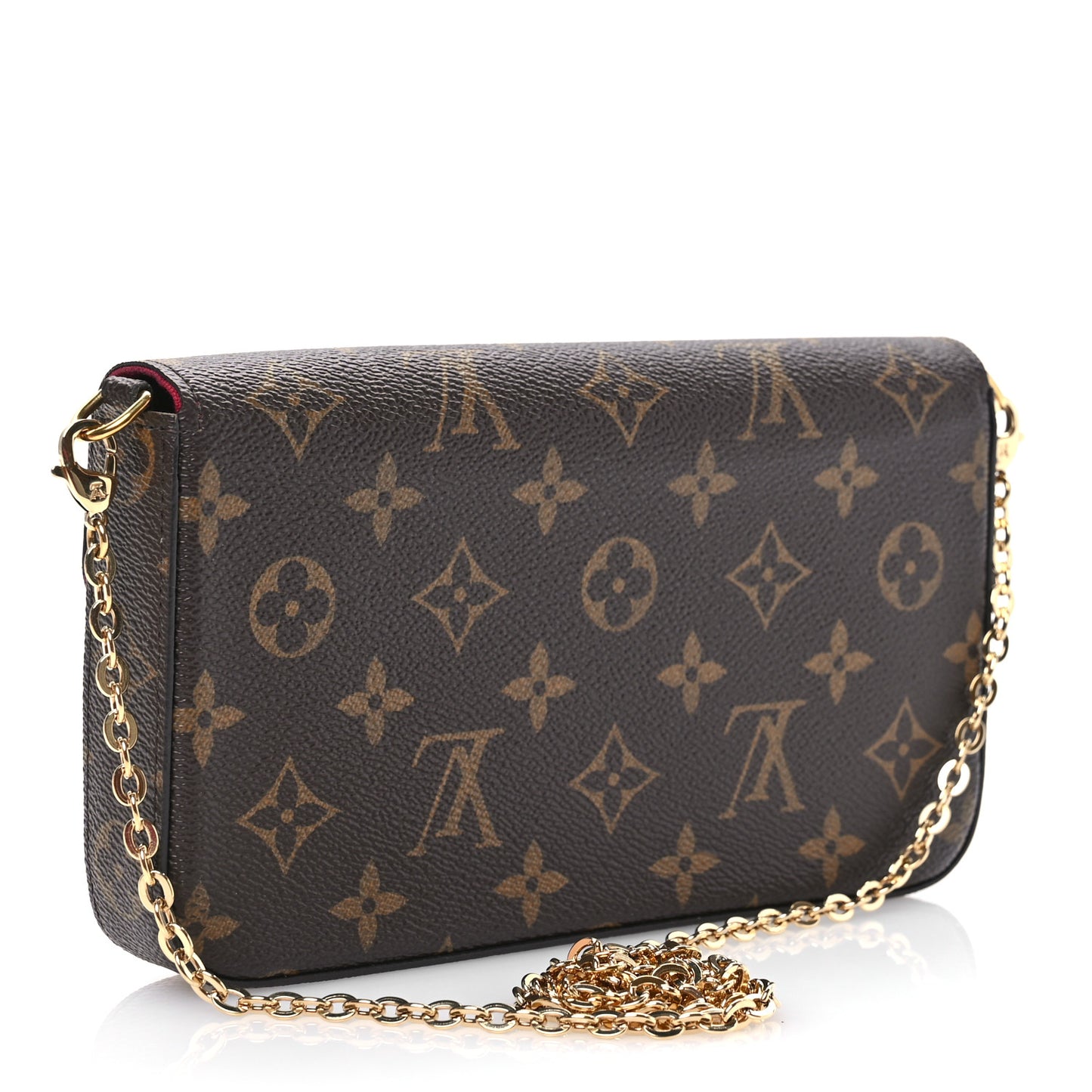 Monogram Pochette Felicie Chain Wallet Fuchsia