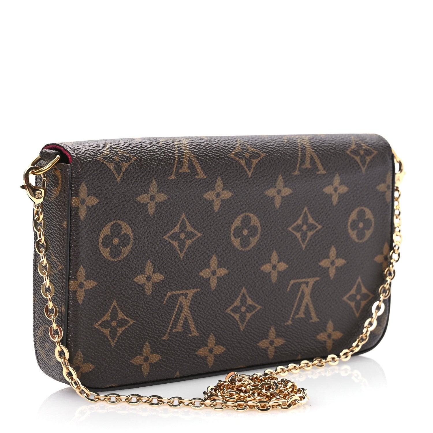 Louis Vuitton Monogram Pochette Felicie Chain Wallet Fuchsia 3 of 13