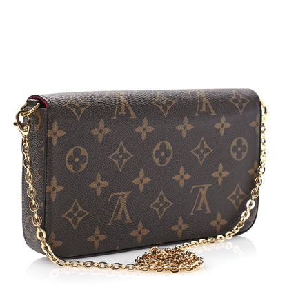 Louis Vuitton Monogram Pochette Felicie Chain Wallet Fuchsia 3 of 13