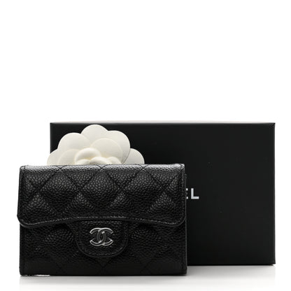 Chanel Caviar Quilted Flap Card Holder Wallet Black 9 of 9