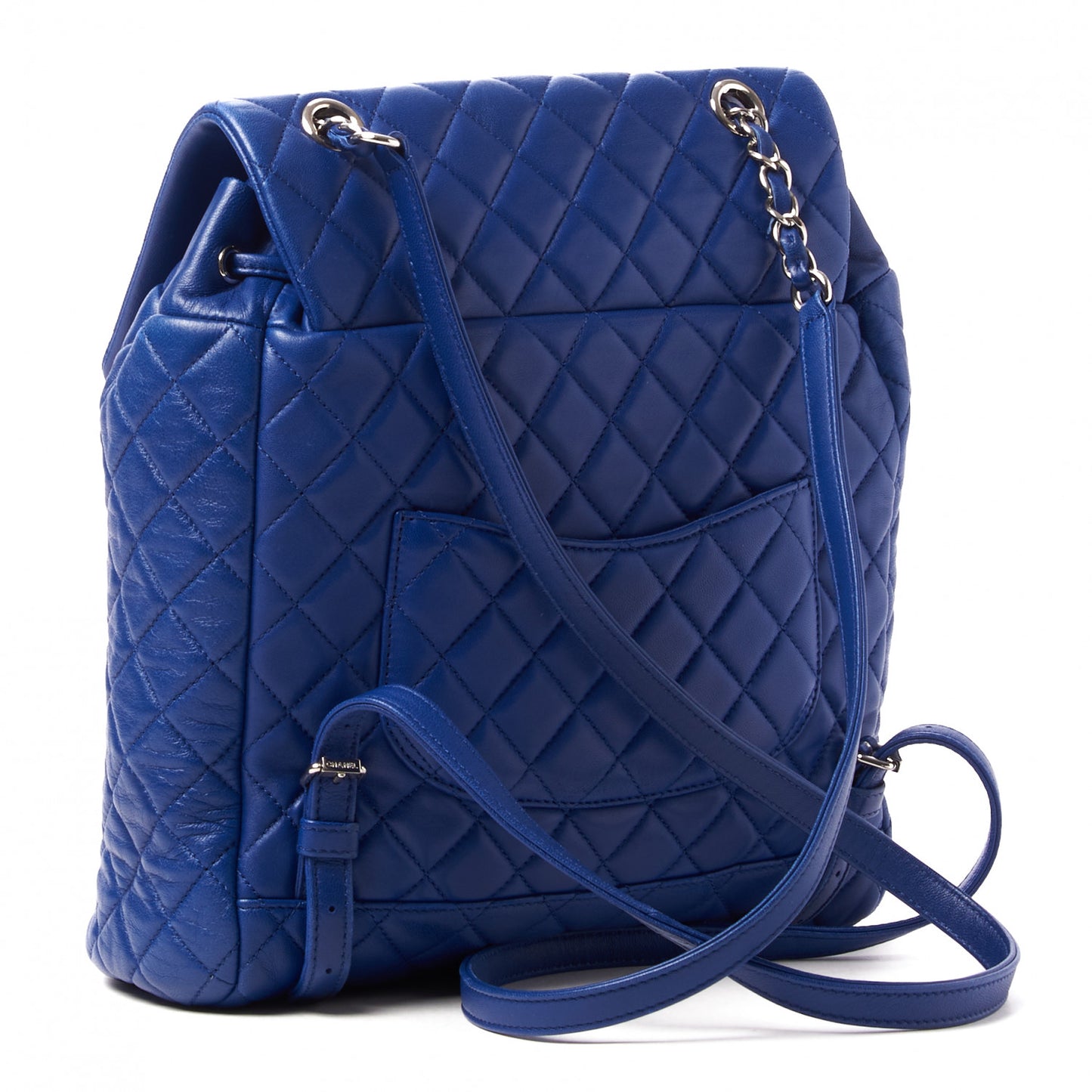 Lambskin Quilted Large Urban Spirit Backpack Blue