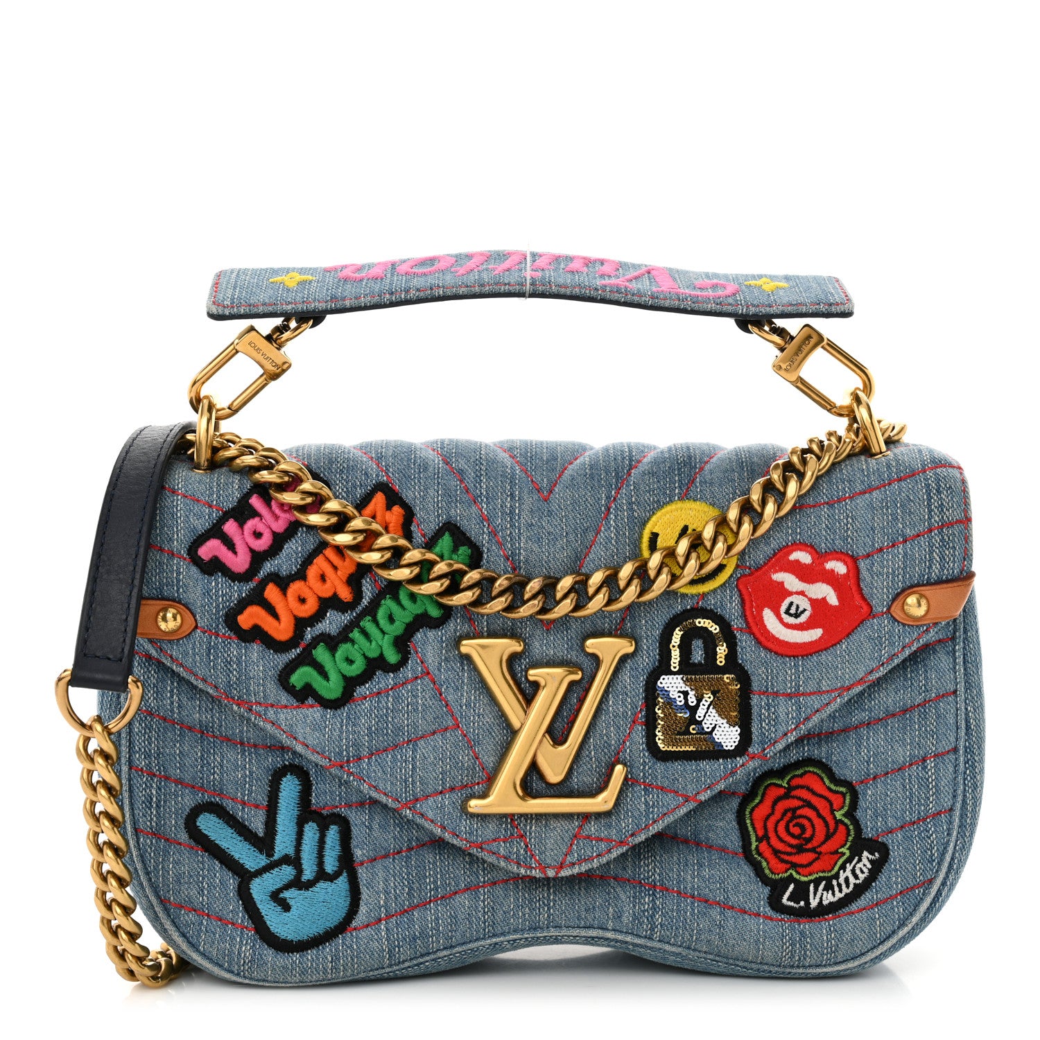 Louis Vuitton Denim New Wave Chain MM Blue 1 of 12