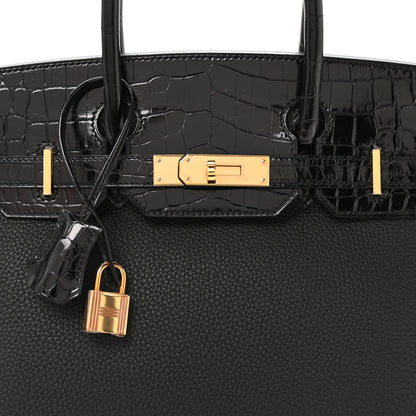 Hermes Togo Shiny Niloticus Crocodile Birkin Touch 30 Black 8 of 11