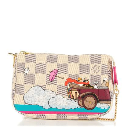Louis Vuitton Damier Azur 2015 Christmas Animation Mini Pochette Accessories 1 of 8