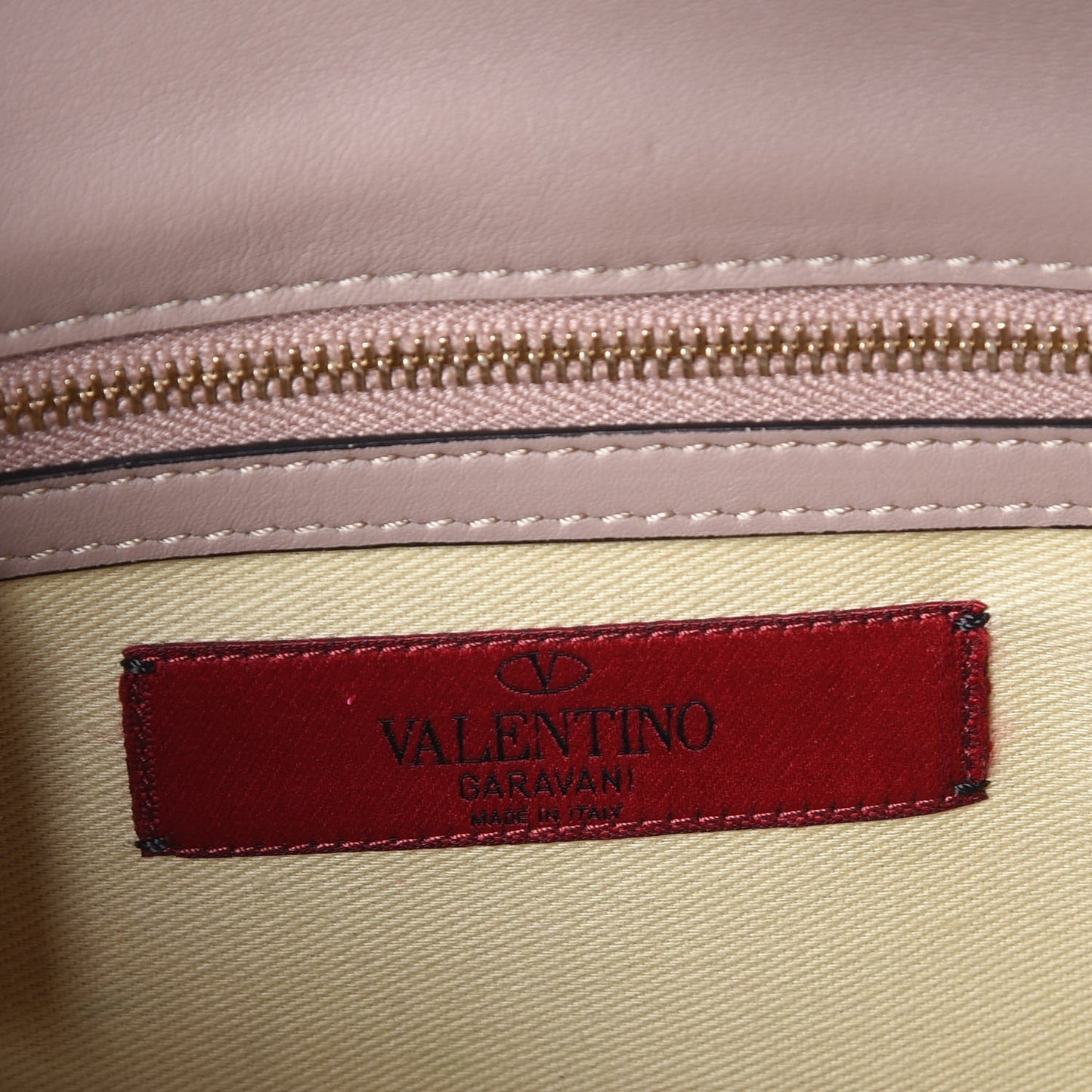 Vitello Small Glam Lock Rockstud Flap Poudre