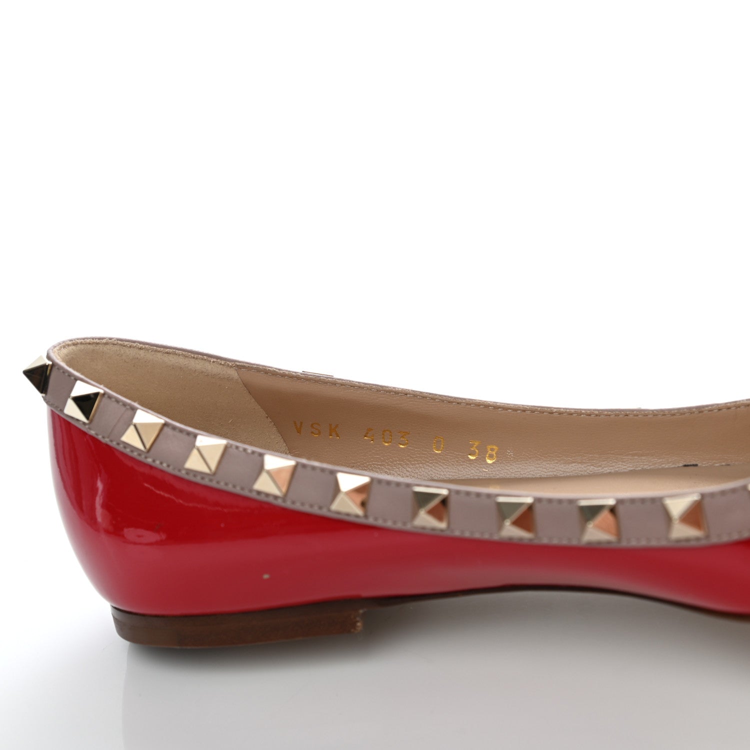 Valentino Garavani Patent Nappa Rockstud Ballerina Flats 38 Rosso Valentino Poudre 5 of 7