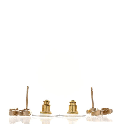 Chanel Crystal Mini Timeless CC Earrings Light Gold 3 of 5