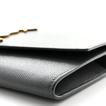 Saint Laurent Grain de Poudre Uptown Chain Wallet Storm 14 of 15