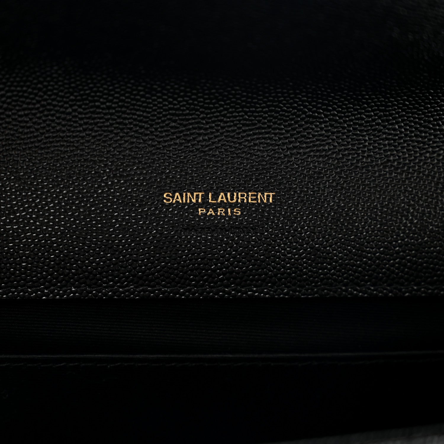 Saint Laurent Grain De Poudre Matelasse Chevron Monogram Envelope Clutch Black 6 of 7