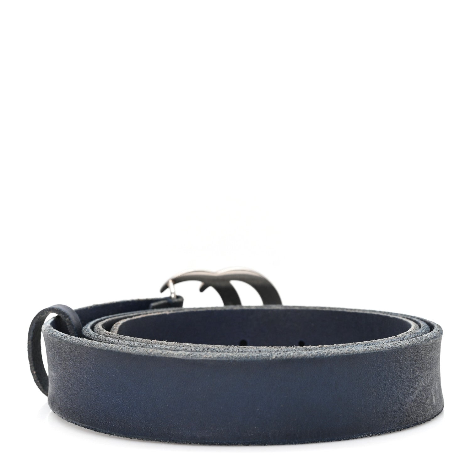 Gucci Cuoio Toscano Nickel Double G 30mm Belt 115 46 Blue 2 of 5