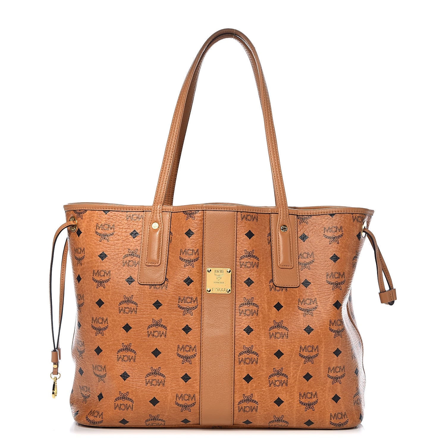 MCM Visetos Medium Liz Reversible Shopper Tote Cognac 4 of 18