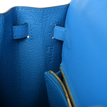 Hermes Epsom Kelly Sellier 25 Bleu Frida 9 of 11