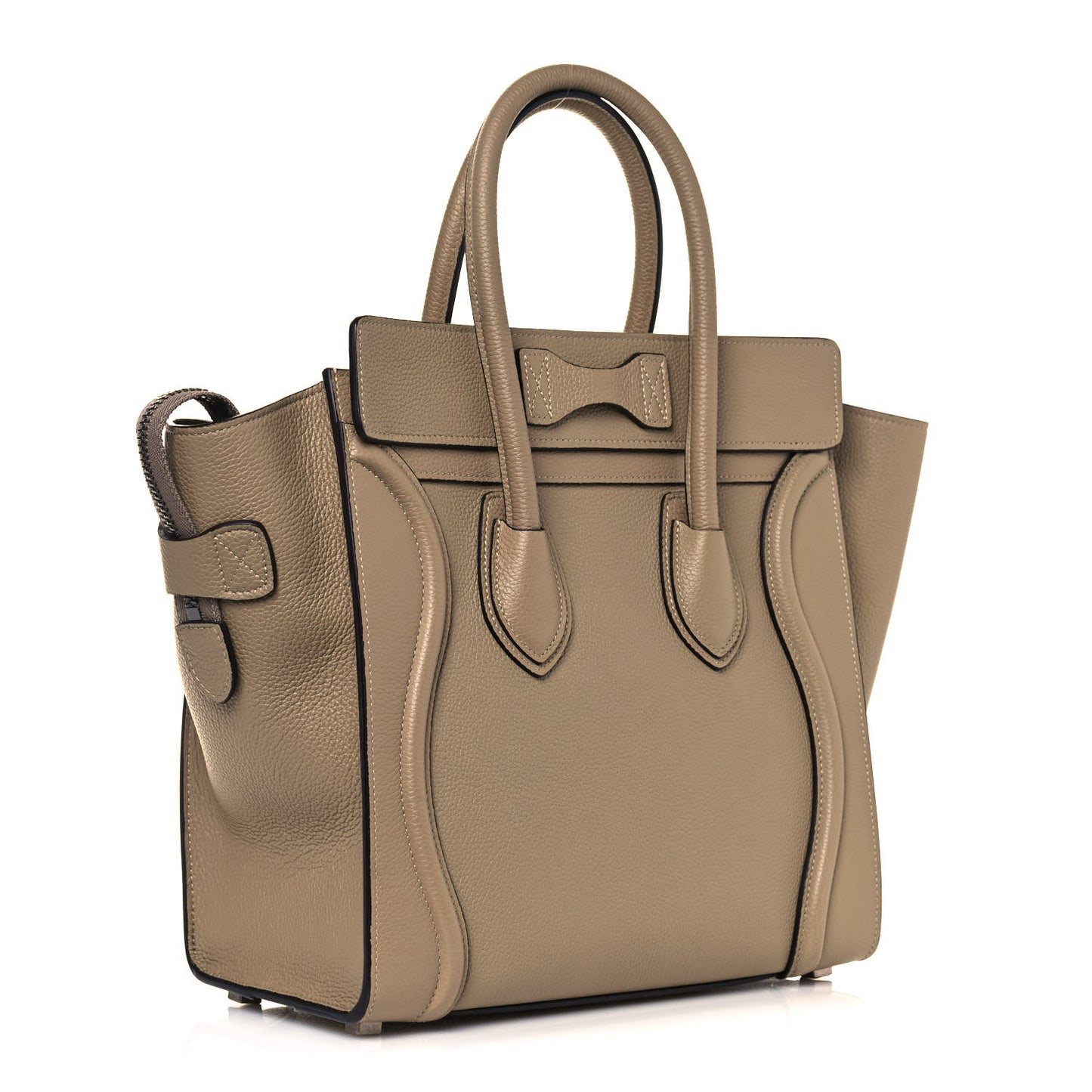 Drummed Calfskin Micro Luggage Dune