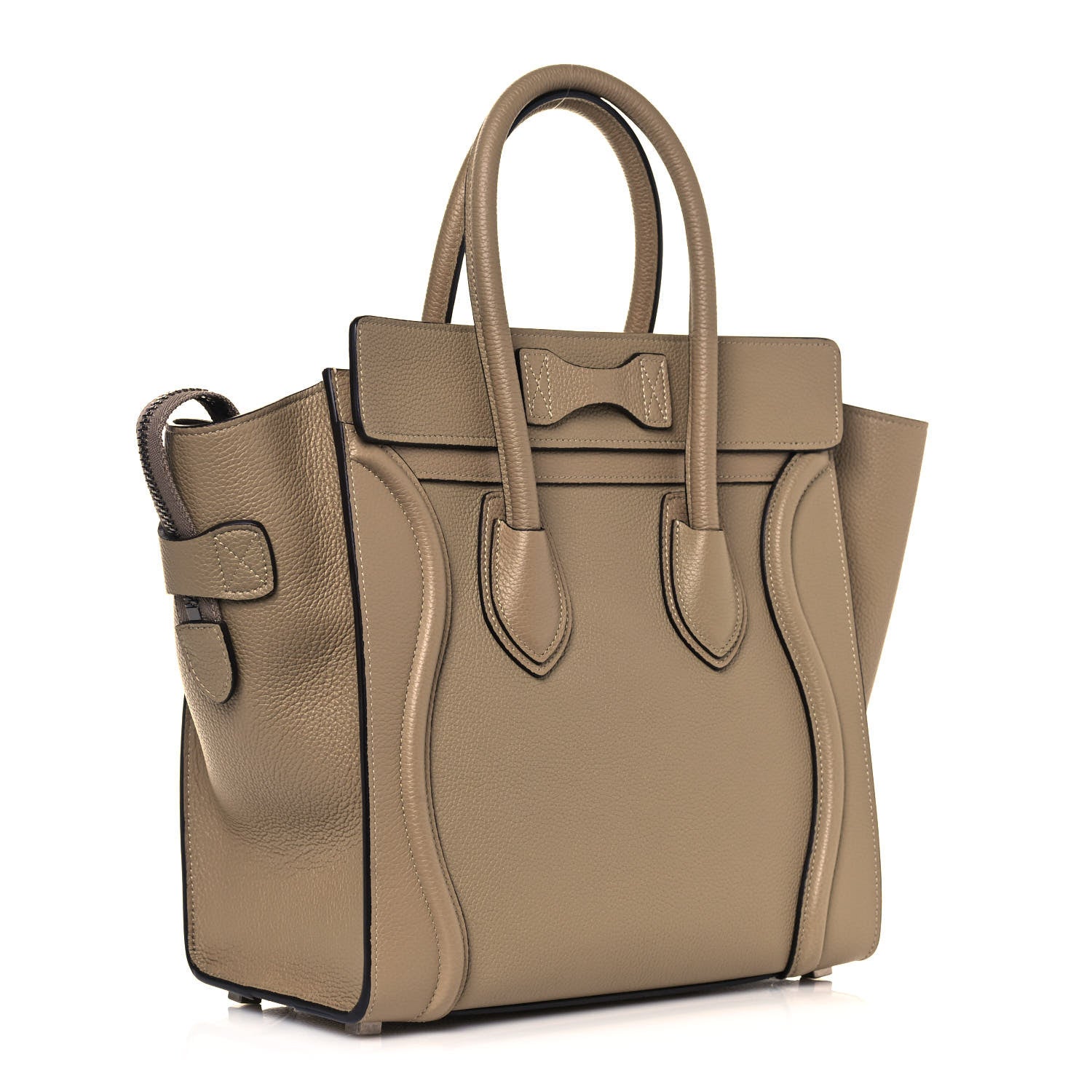 Celine Drummed Calfskin Micro Luggage Dune 3 of 14