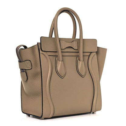 Celine Drummed Calfskin Micro Luggage Dune 3 of 14