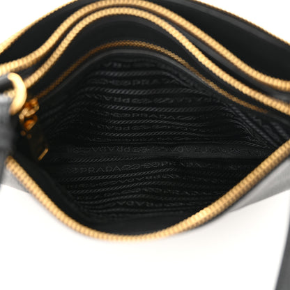 Prada Vitello Phenix Double Zip Crossbody Bag Black 6 of 11