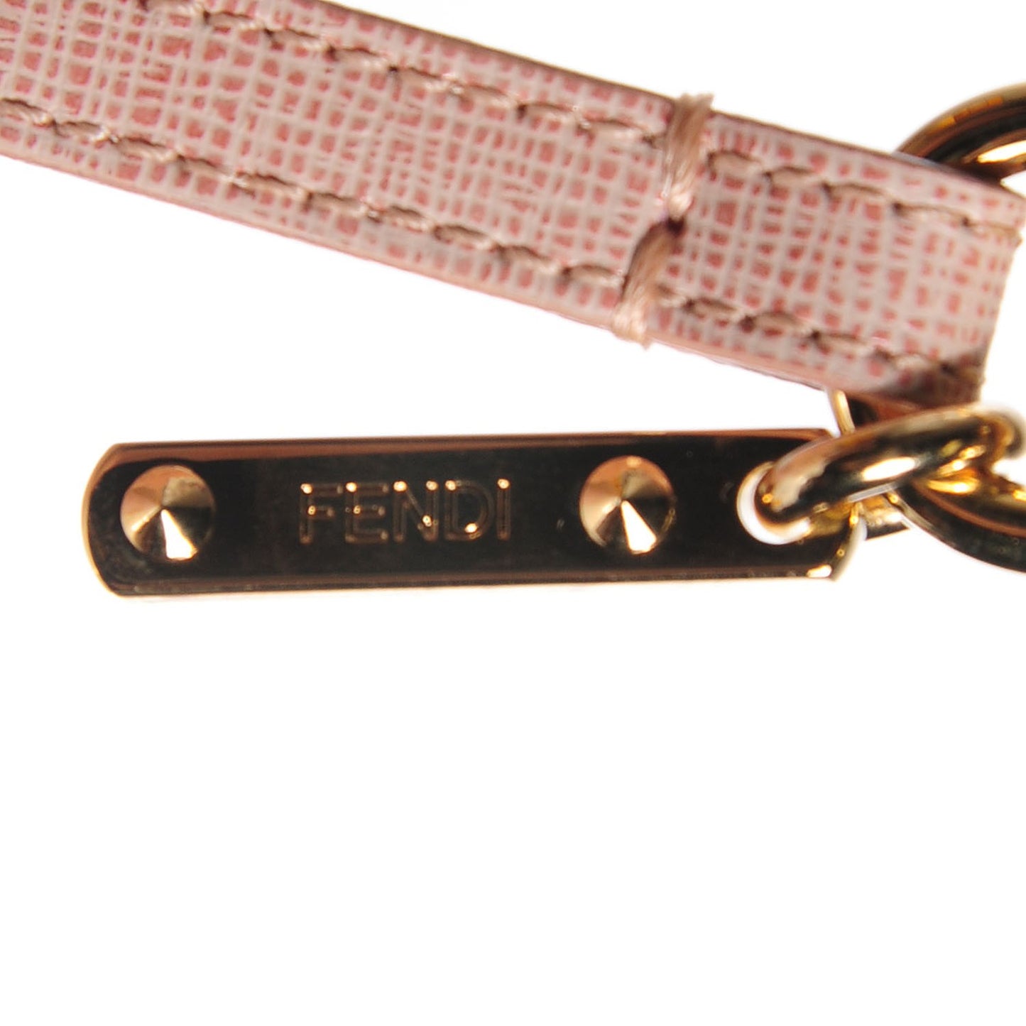 Fox Fur Vitello Elite Bi-Color Pom Pom Bag Charm Rosa Cammello Cipria