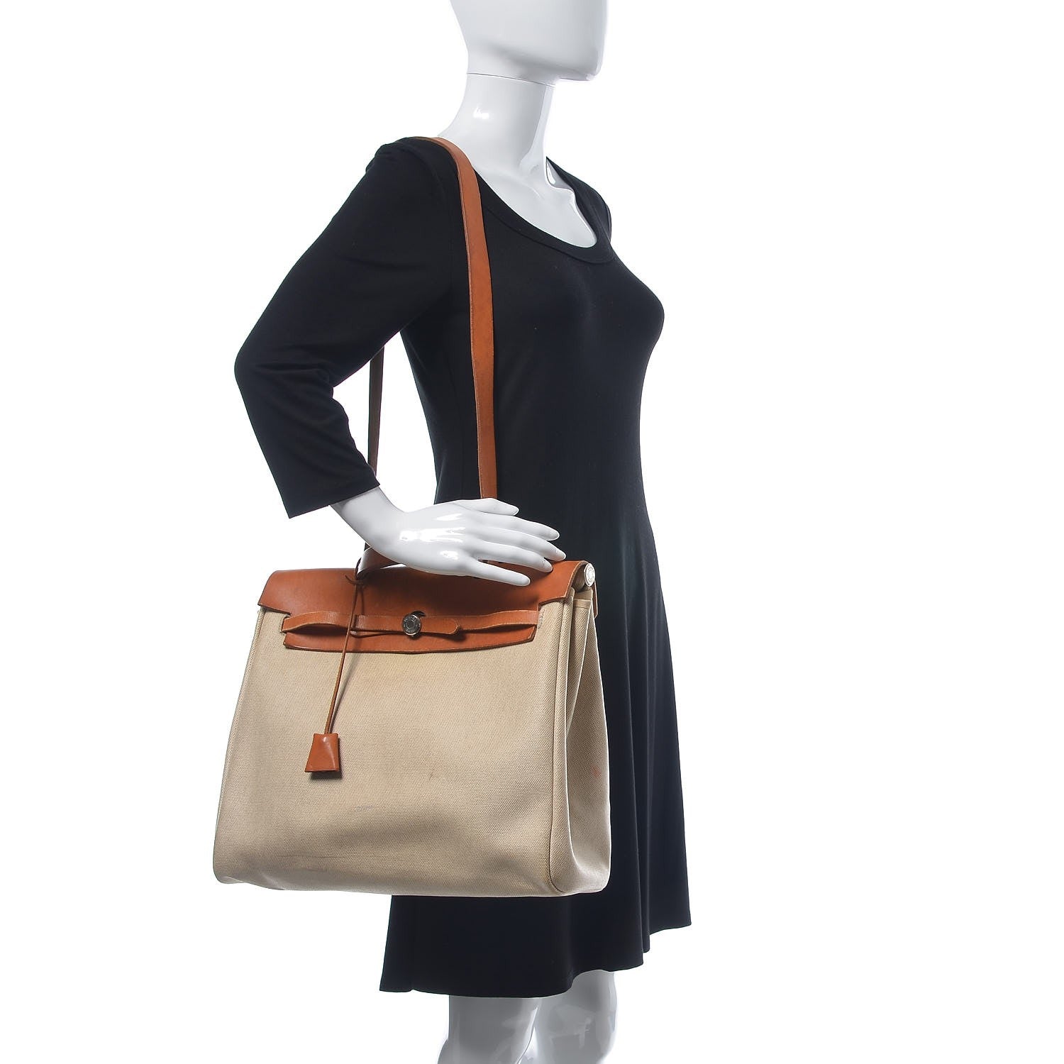 Hermes Toile Vache Calfskin Herbag 40 GM Natural 2 of 17