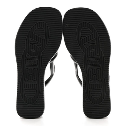 Hermes Nappa Gipsy Sandals 35 Black 5 of 9