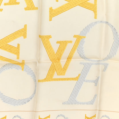 Louis Vuitton Silk That's Love Square Scarf Off White 2 of 3