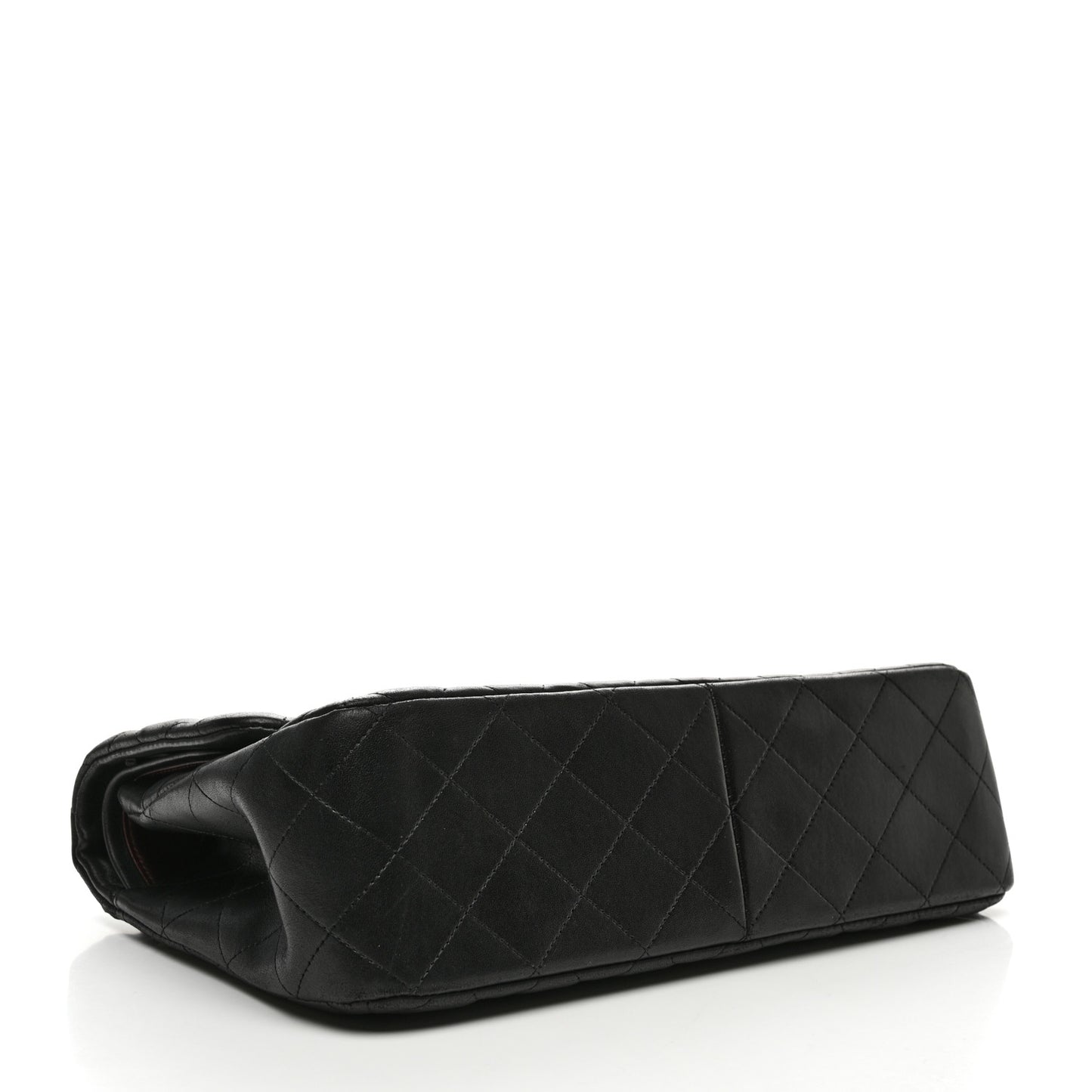 Lambskin Quilted Jumbo Double Flap Black