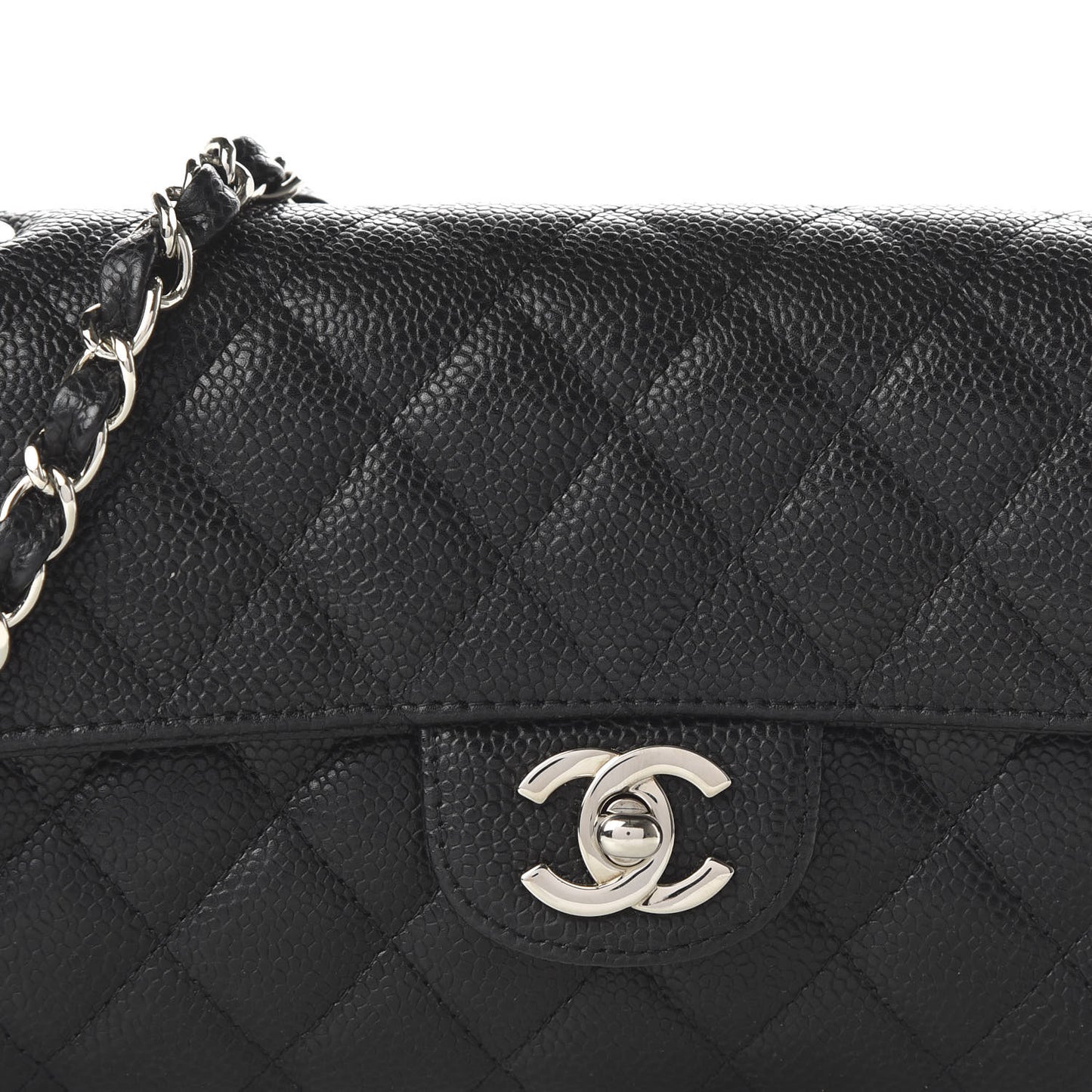 Caviar Quilted East West Flap Black