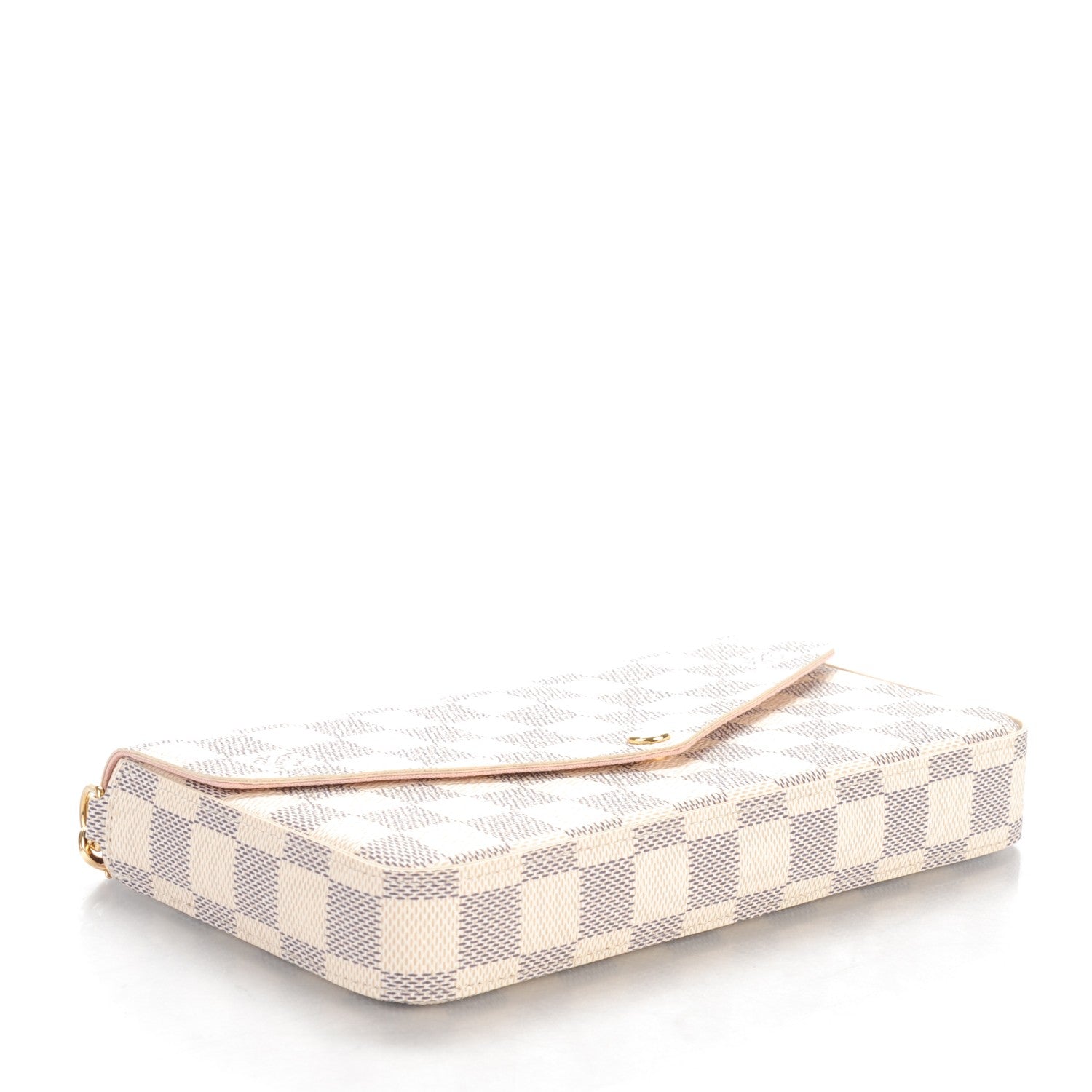 Louis Vuitton Damier Azur Pochette Felicie Chain Wallet Rose Ballerine 4 of 10