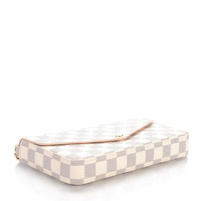 Louis Vuitton Damier Azur Pochette Felicie Chain Wallet Rose Ballerine 4 of 10